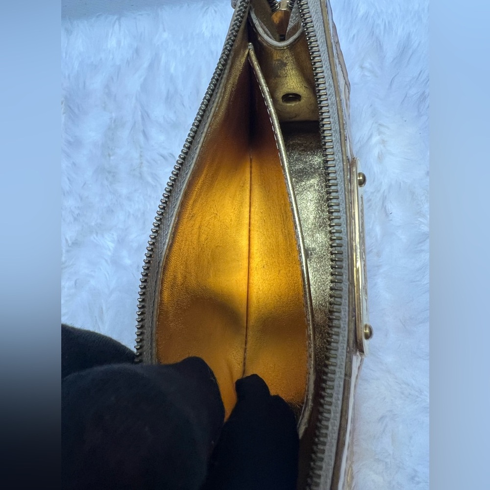 Louis Vuitton Metallic Gold Mono Makeup Bag/Pouch/Clutch (attachable gold chain) - Picture 9 of 10